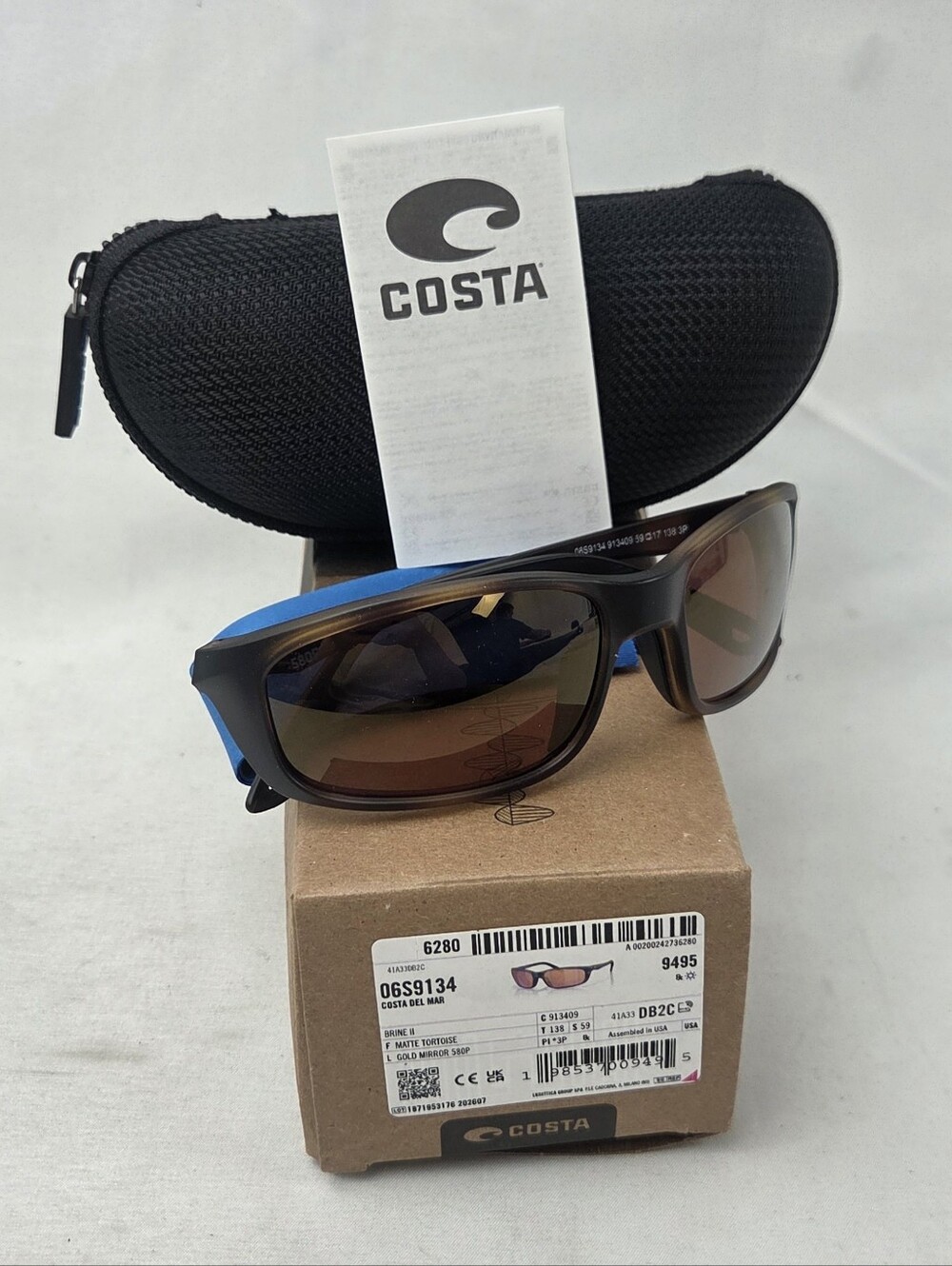 Costa Del Mar Brine 11 Sunglasses Matte Tortoise Gold Mirror 580P